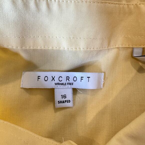 Foxcroft sz 16W Women’s Wrinkle Free Button Up Shirt Shaped Yellow - Picture 3 of 9